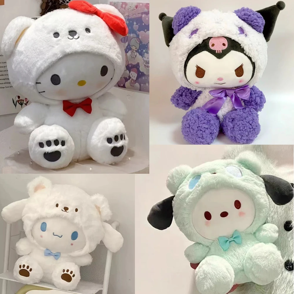 

*New Kawaii 23cm Sanrio Plush Toy Jade Dog Kuromi Dressing Doll Doll Plush Toy Stuffed Animal Patung Dolls Birthday Gift