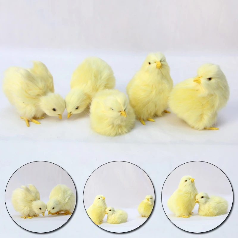 

1PCS Realistic Fake Chick Simulation Chick Plush Toy Easter Animal Doll Children's Teaching Static Model Chick Ornament