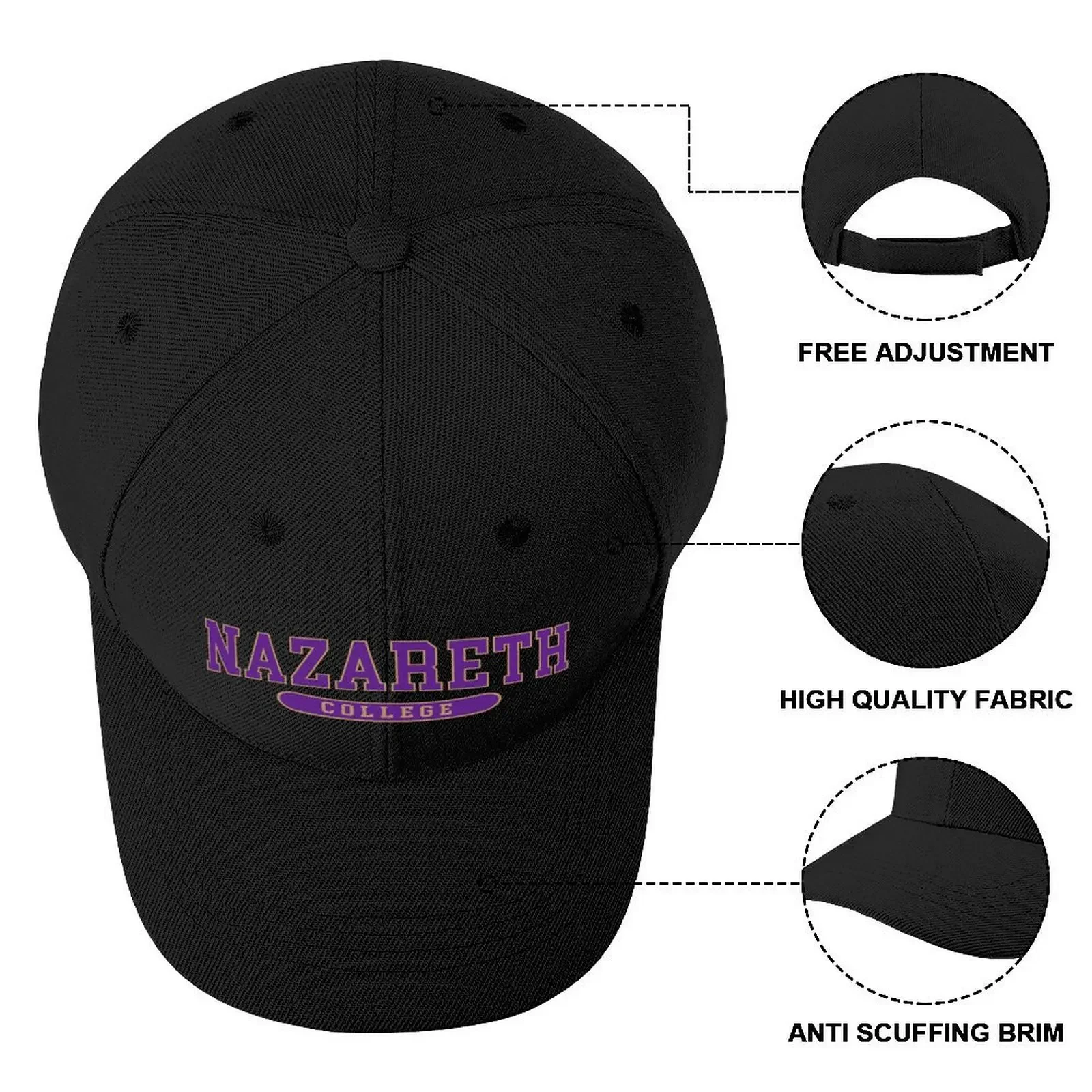 nazareth - college font curved Baseball Cap Military Cap Man Fishing cap Horse Hat Golf Hat Men's Hats Women's