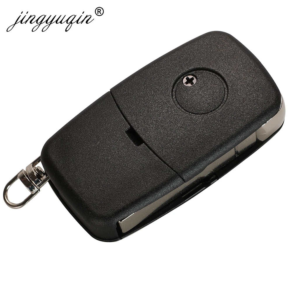 Jingyuqin, 4D0837231A, 433Mhz, ID48, 3 botones, llave remota de coche para AUDI, funda abatible con Chip para A3, A4, A6, A8, modelos antiguos