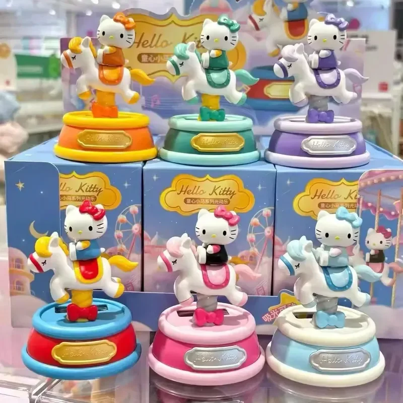 

Sanrio Hello Kitty Light Activated Swing Carousel Pony Blind Box Movable Collectible Figurine Fashion Toy Gift birthday gift