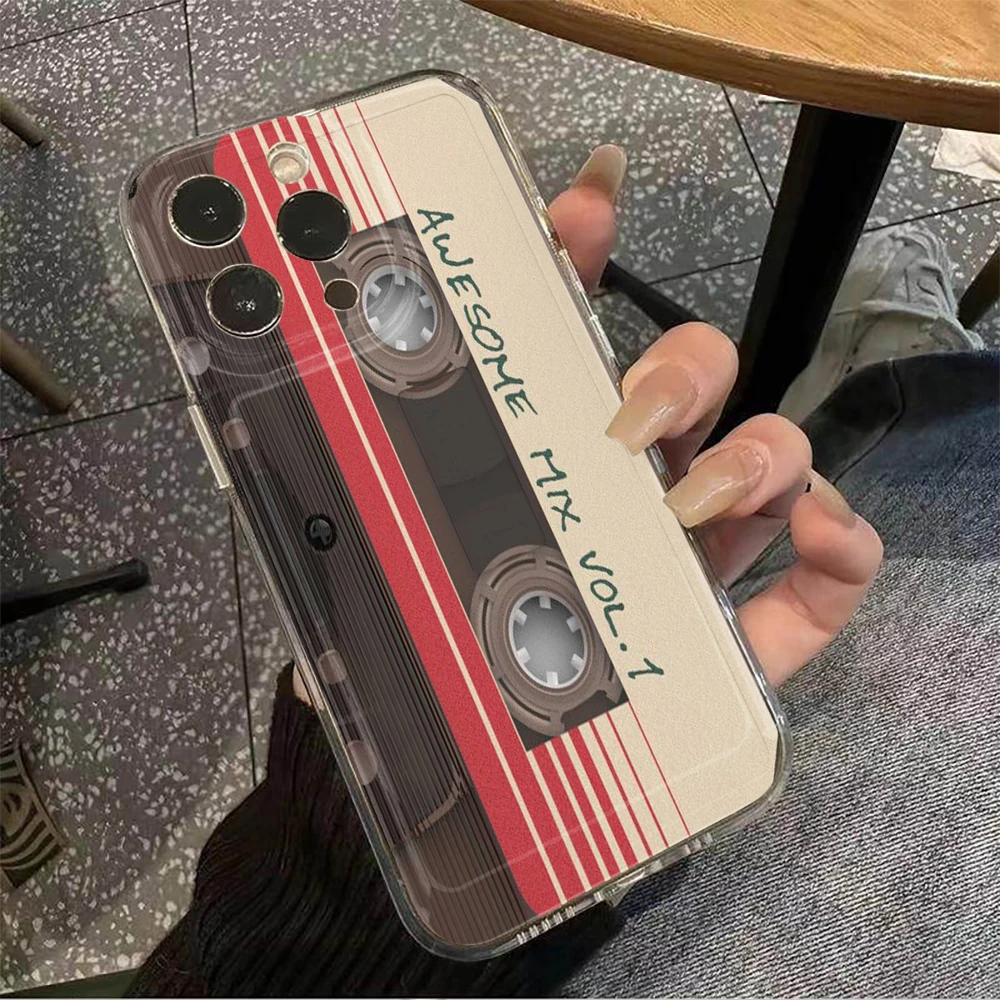 Kassetten-Kunst Klare Hülle für iPhone 16 17 15 Pro Max Hüllen iPhone 11 12 13 14 ProMax Plus 8 XS XR Transparente Retro-Abdeckung – Detail 3