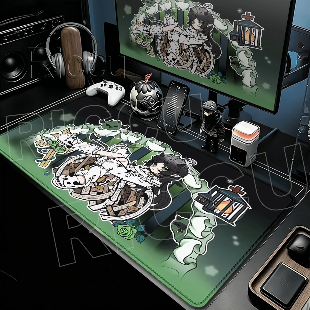 New Mouse Pad Laptop Devil Angel Design Office Accessories Carpets PC Kawaii Green Gaming Cute Tablerug Computer Sexy Anime Girl