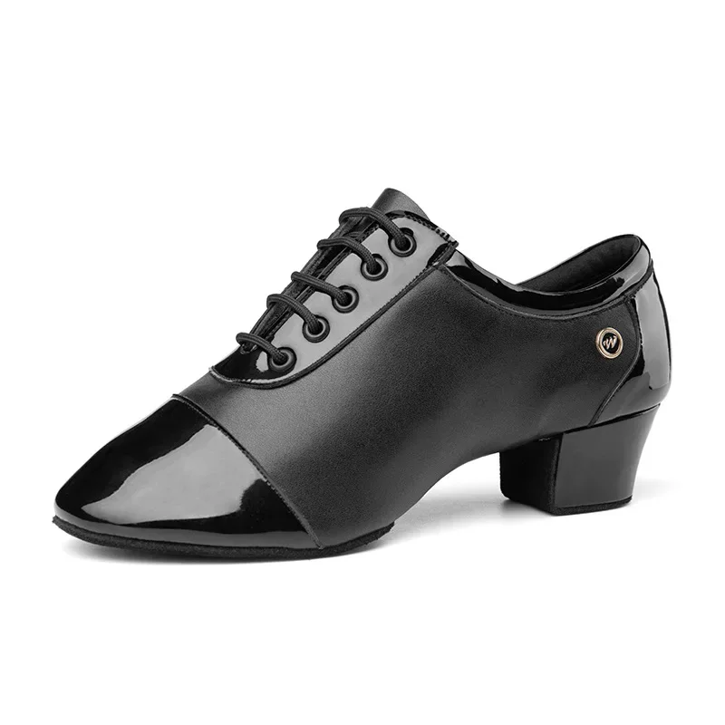 Brand New Modern Men\'s Ballroom Tango Latin Dance Shoe Man Split Indoor Soft Sole Black White Square Dancing Children Boys Shoes