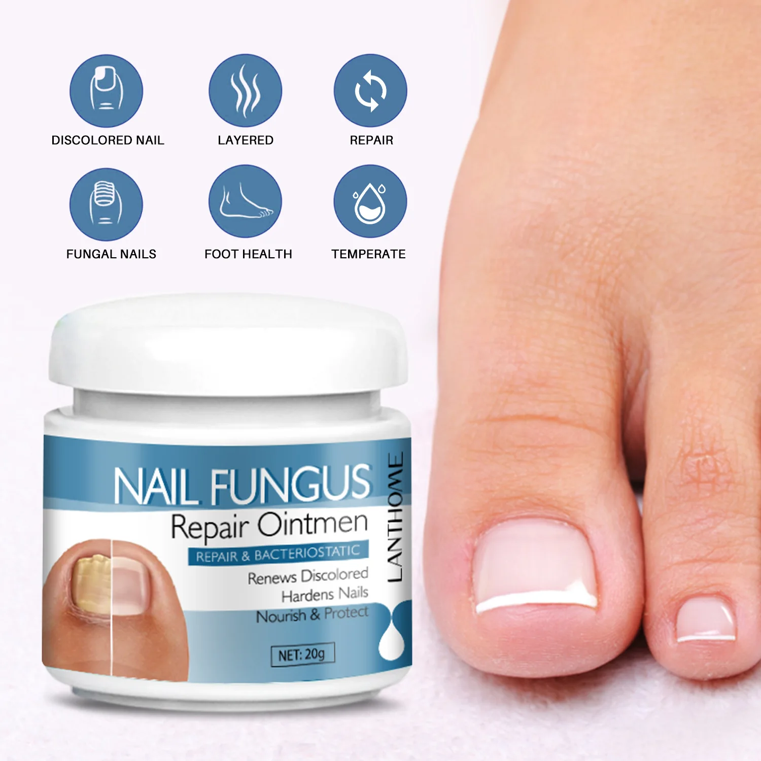 

NAIL FUNGUS Repair Ointmen REPAIR & BACTERIOSTATIC Renews Discolored Hardens Nails Nounish & Protect 20g