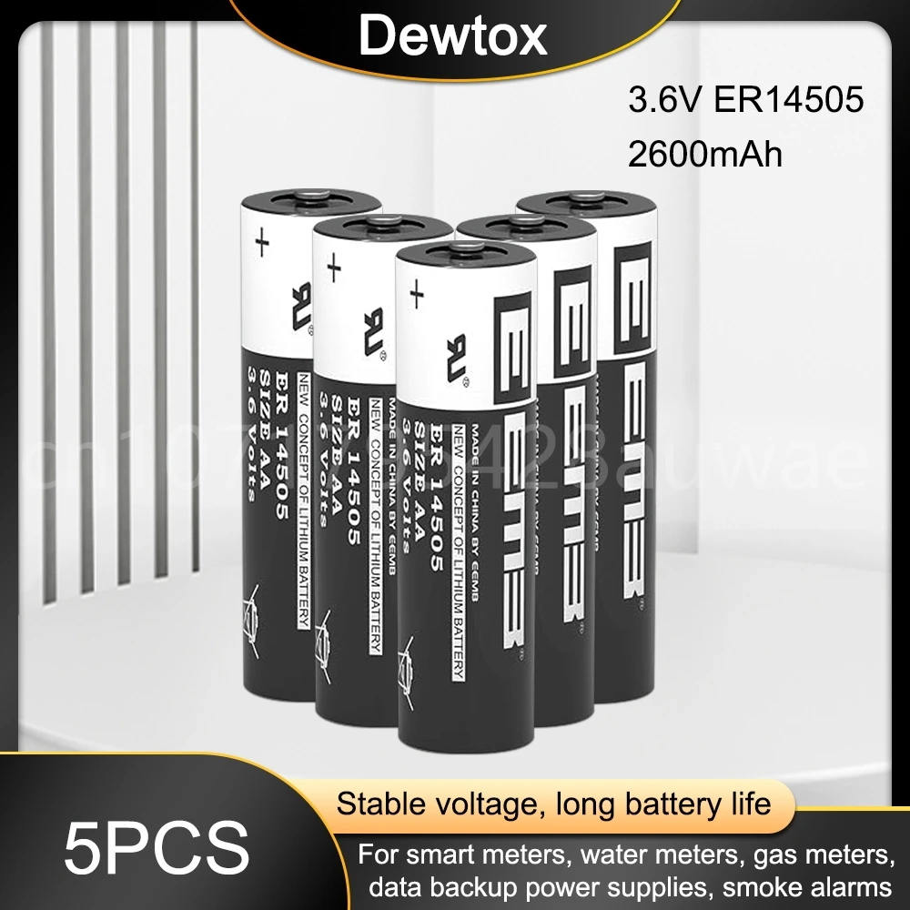 5 шт. 3,6 В 2400 мАч ER14505 14505 AA литиевая батарея для PLC CNC станков, будильника, газометра, li-ion 5 шт. 3,6 В 2400 мАч ER14505 14505 AA литиевая батарея для PLC CNC станков, будильника, газометра, li-ion
