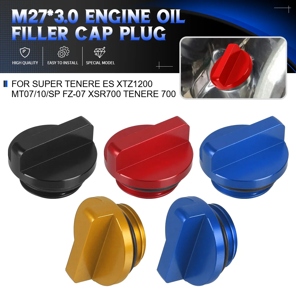 

FOR YAMAHA YZF R3/R25 XSR700/7 WORLD RAID MT-03/MT-25 2014-2023 2024 Motorcycle Accessories M27*3.0 Engine Oil Filler Cap Plug