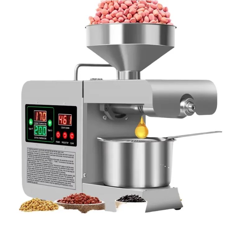 New Intelligent Automatic Oil Press Household Stainless Steel Hot Cold Temperature Control for Sesame Oil Extraction Machine