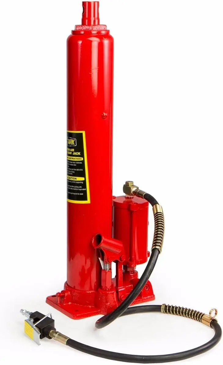 8 Ton Air/Hydraulic Long Ram Jack Piston Ram 8-Ton Capacity Cherry Crane Shop Engine Hoist Lift For Truck- 8.0 Lbs, Red