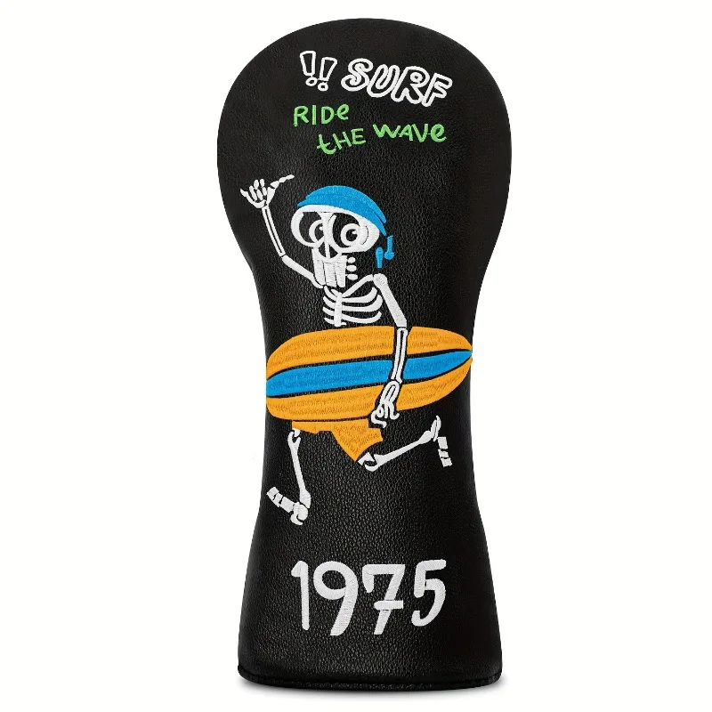 Surfing Skull Golf Club Cover, Fashionable Golf Head Cover, Golf Fairway Wood Head Cover - Driver/Fairway/Hybrid image 2