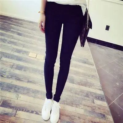 Slim Fit Nine-Tenths Pants Women's Thin Style Eight-Piece Pencil Pants High Waist Hole Design Summer Elastic Base Layer Pants