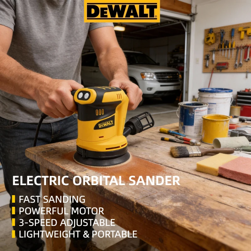 Dewalt Brushless Orbital Sander: 20V Cordless Sanding & Polishing Machine, Wood & Metal Waxing and Grinding Tool（only machine）