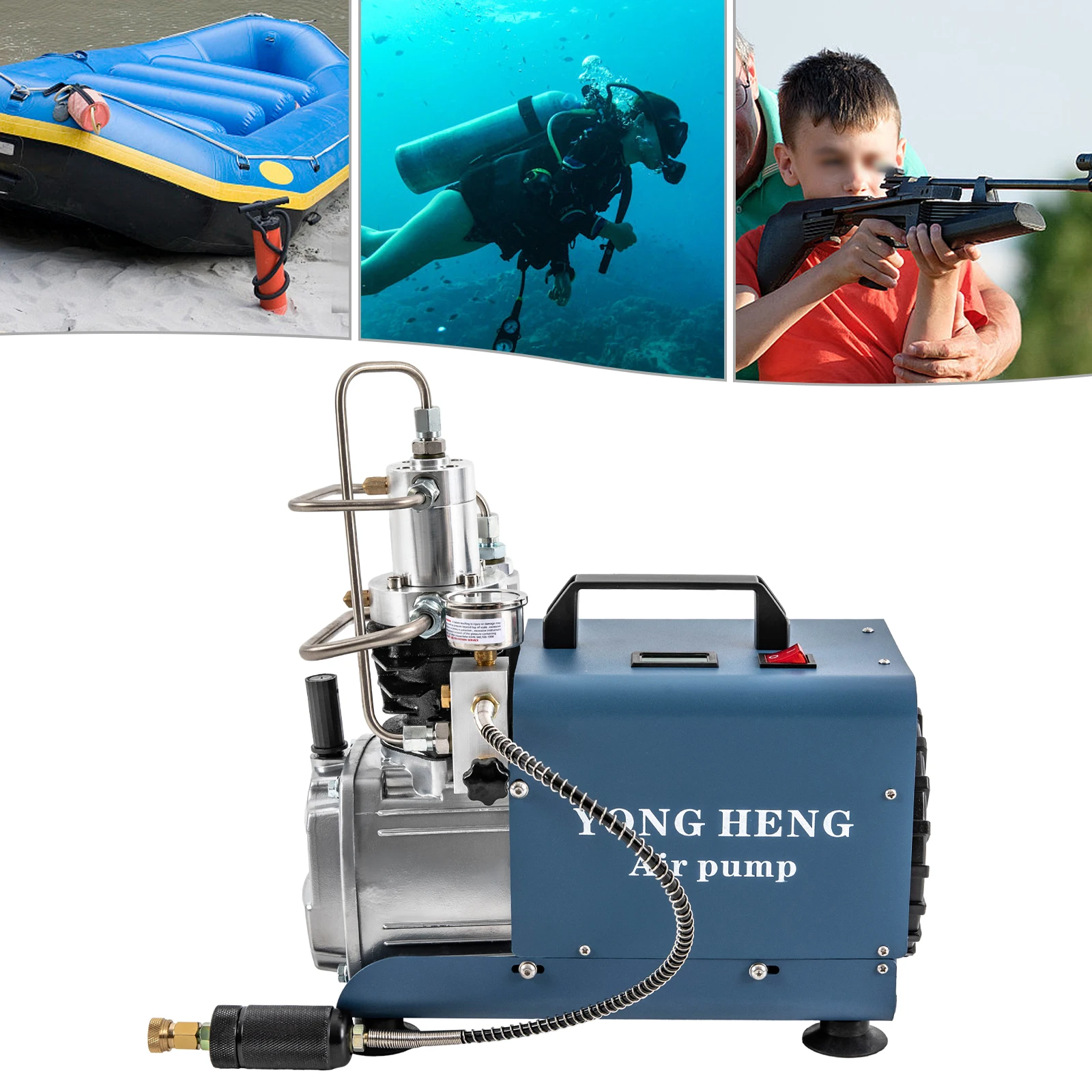 YONGHENG Electric Air Compressor High Pressure Air Pump Pcp Pump For Leak Detection Air Tightness Pipeline Pressure Test 1800W