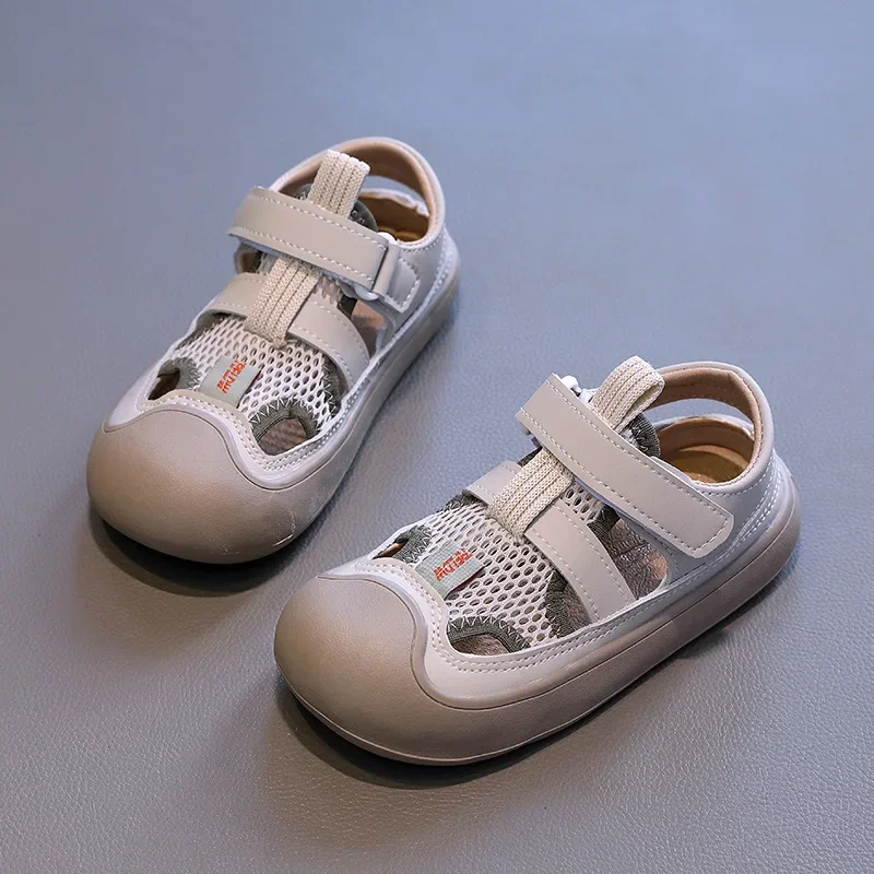 

Children's Sandals Girl 2024 Toddlers Causal Patchwork Sandals Fashion Mesh Breathable Kids School Cut-outs Sandals Hook Loop