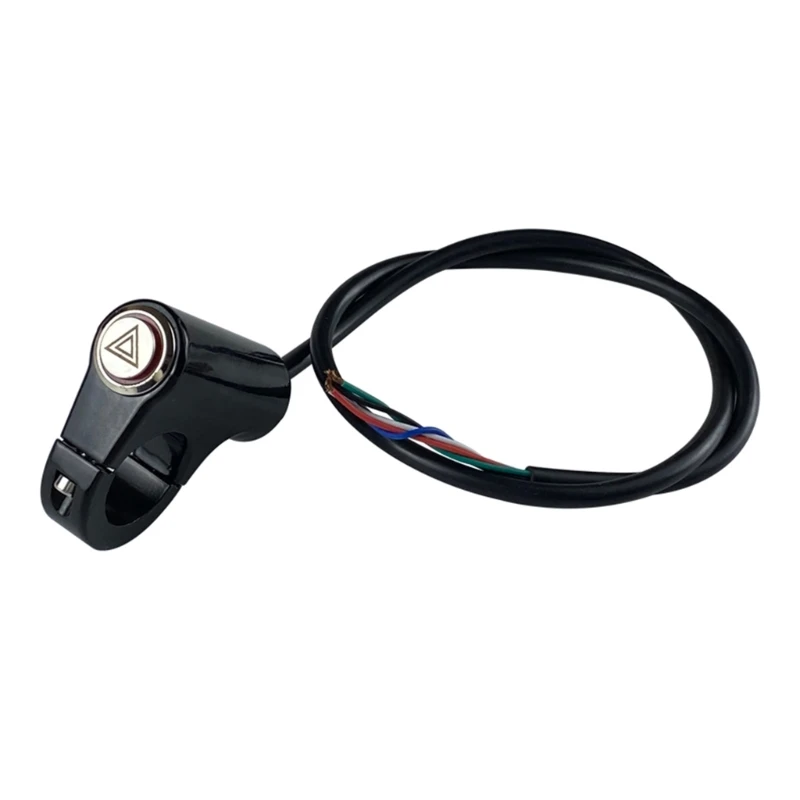 652F Universal Motorcycle Switches Handlebar Mount Warning Light Waterproof Button Flasher Emergency Lamp