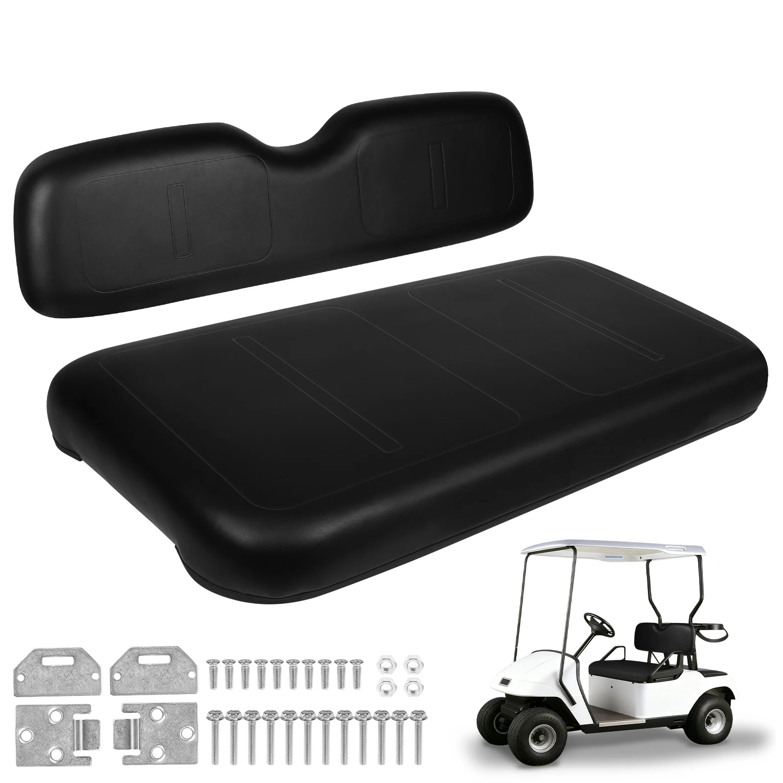 

Replacement Cushion Seat Bottom Cushion and Back Cushion Set Golf Cart Front Cushion Set for EZGO Medalist TXT 1994-2013 Models