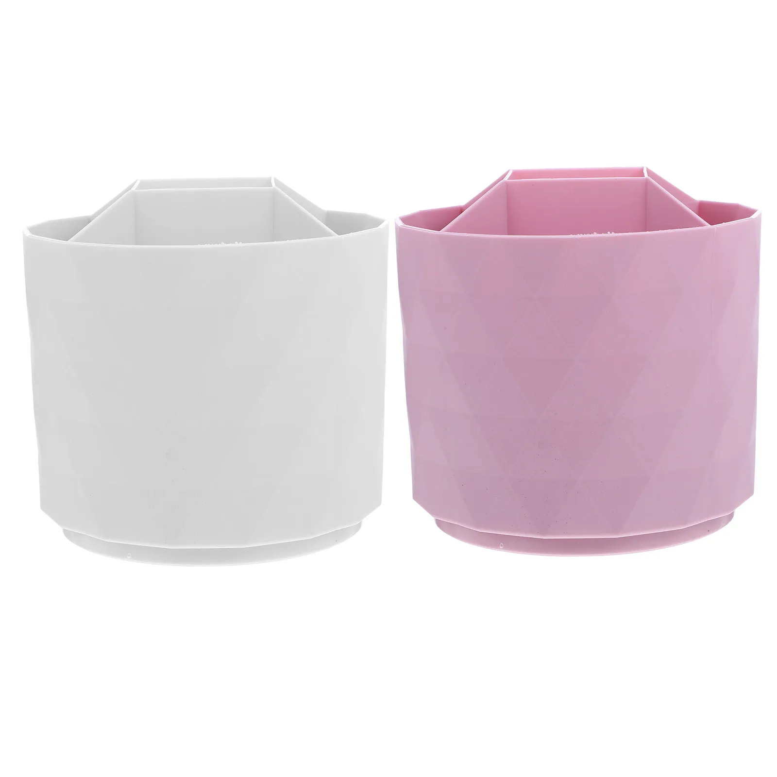 2Pcs Spinning Makeup Brush Holder Rotatable Vanity Organizer for Brushes Pens Stationery Bathroom Essentials Desktop Countertop