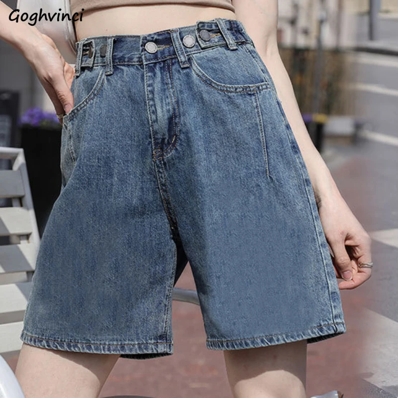 

Denim Straight Shorts Women Solid All-match Casual Ins Korean Fashion Chic Popular Vintage Streetwear Summer Students Harajuku