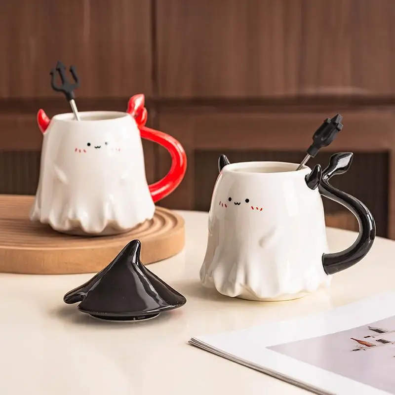 Halloween-Tasse, Keramik-Wassertasse, hochwertiges, personalisiertes Kaffeetassen-Geschenkbox-Set mit großem Fassungsvermögen