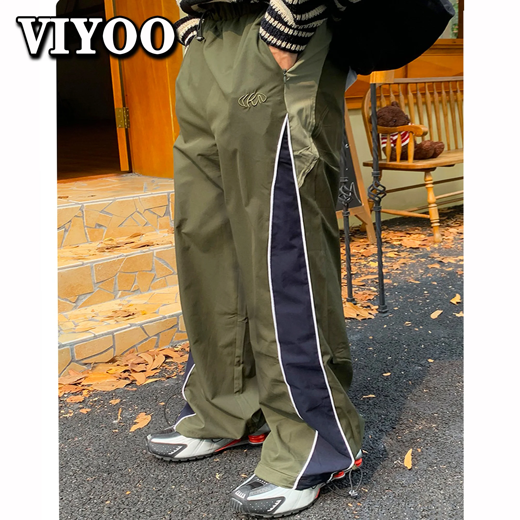 Men'S Y2K Clothes Tracksuits Loose Wide Leg Cargo Jogging Track Pants Couple Korean Fashion Clothing Sweatpants Techwear Women