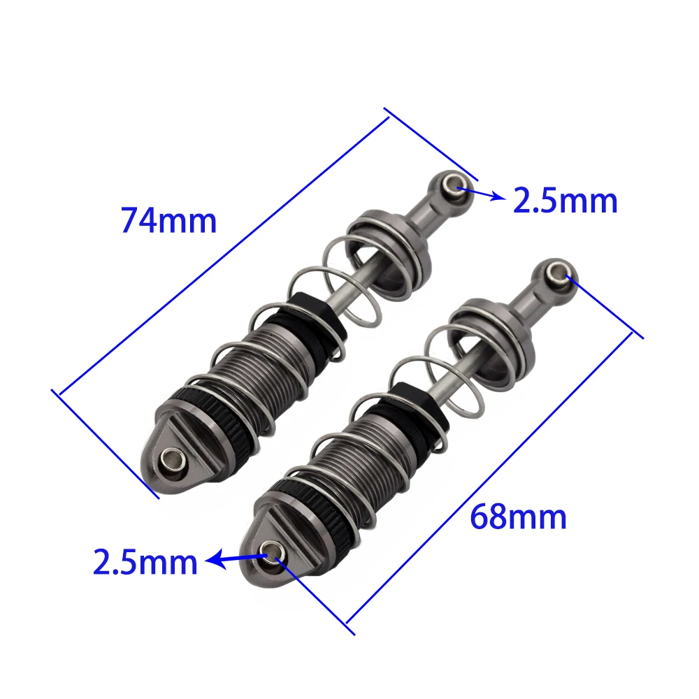 1 Set RC Car Metal Shock Absorber For SCY 16101 16102 16103 MJX H16 16207 MN128 MN86 MN86KS 1/16 1/12 Upgrade Parts Accessories