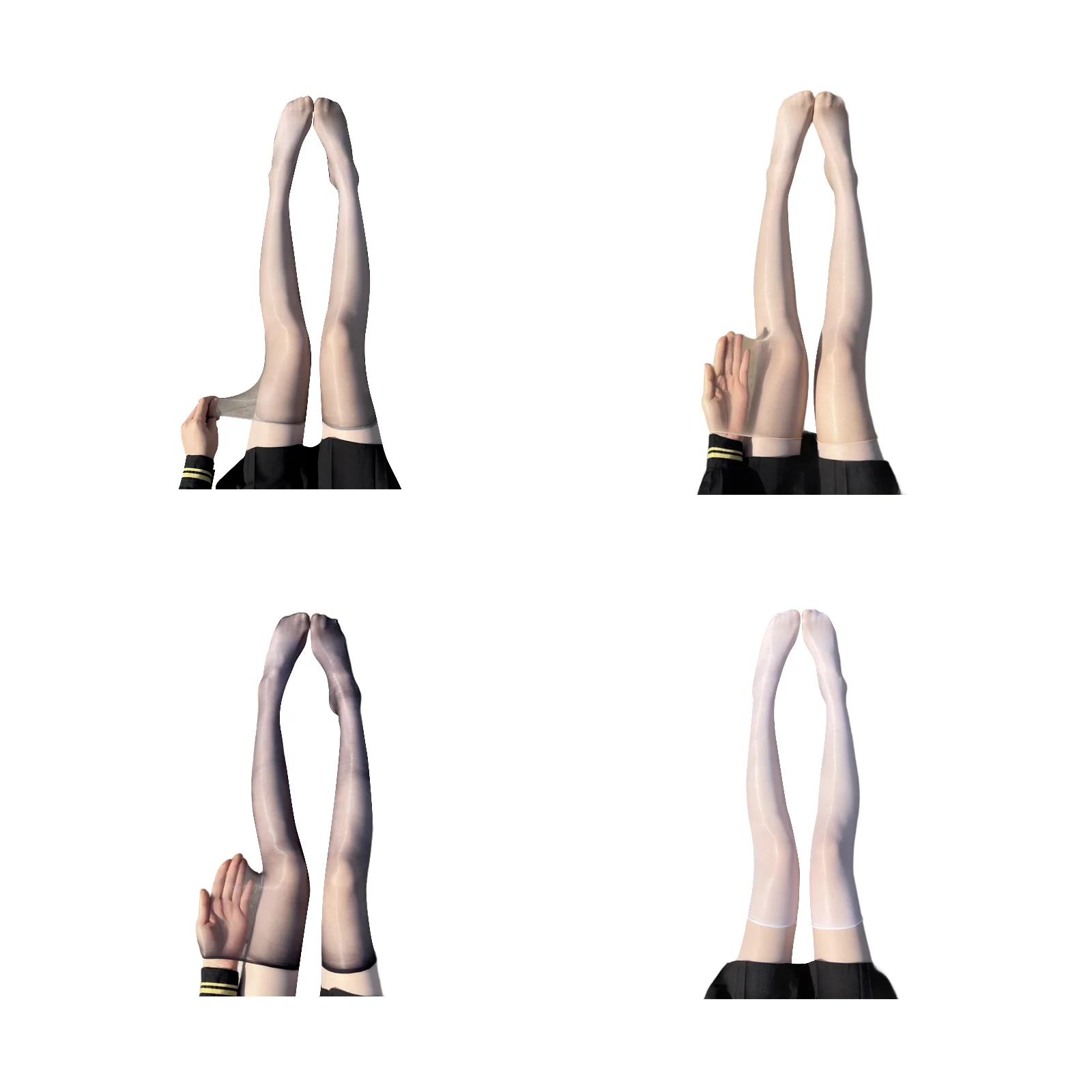 

Набор носков выше колена Aurora Pure Desire, комбинированный, четыре цвета (по 1 паре каждого цвета: серый/телесный/черный/белый)