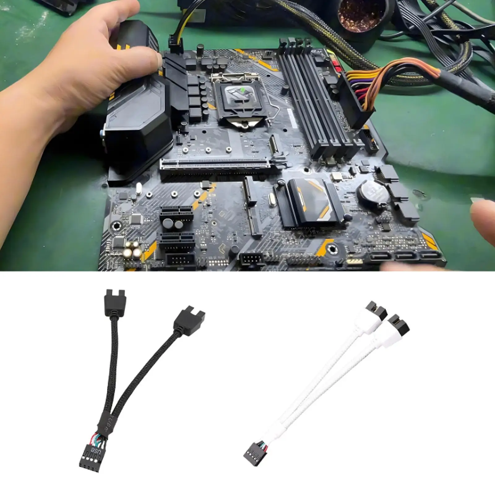 Motherboard USB 9Pin Extension Cable Professional Plug and Play Lightweight Extender Adapter Cord for Home Office Accessories