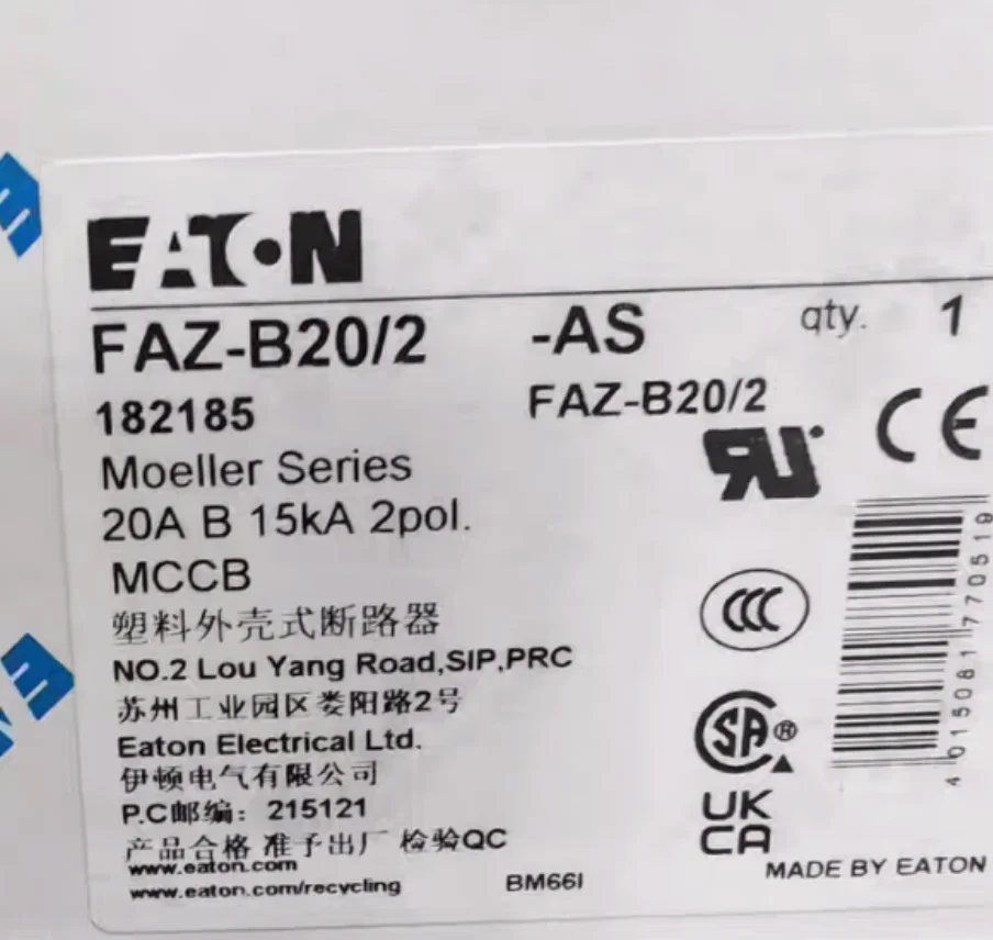 

New original EATON miniature Circuit Breaker FAZ-B20/2