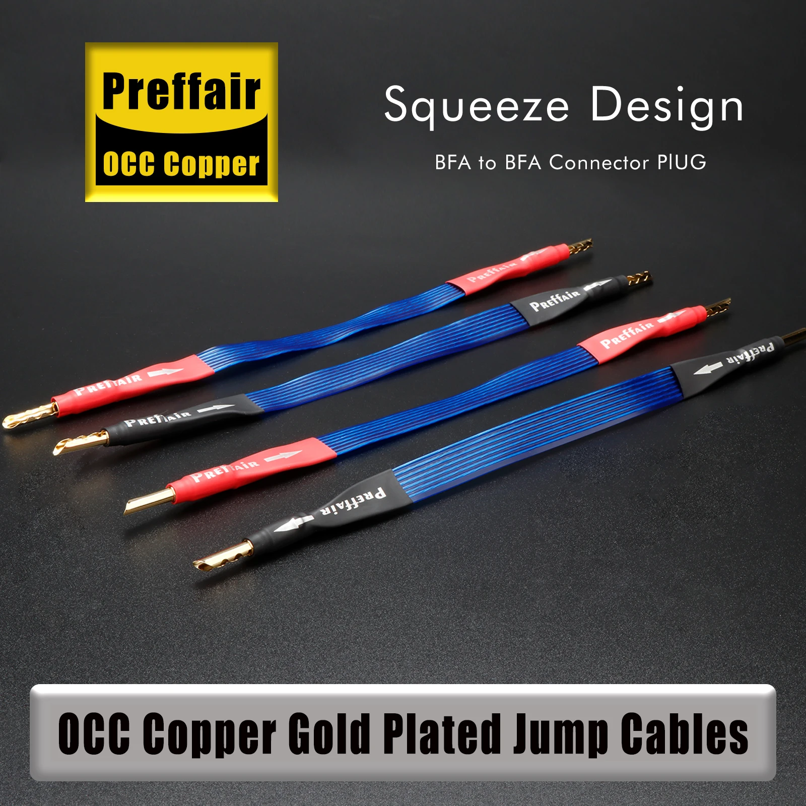 

Preffair HiFi 15/20cm Silver Plated OCC Jumper Cables DIY Audio Speaker Wire Banana /Spade Bridge Cable-4 Pcs