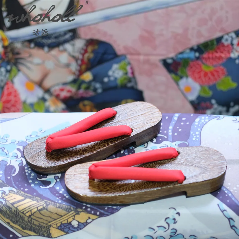 Japanese Clogs Shoes Women Slipper Wooden Geta Slipper Cosplay Costumes Shoes Wood Sole Flip Flops Clogs Sandals Shoes