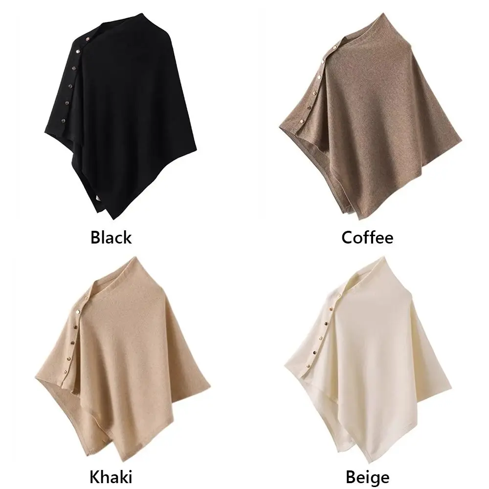 Nowa pashmina z guzikami, gruby, nieregularny sweter na ramię, ciepły, casualowy sweter-szal, szalik na jesień i zimę.