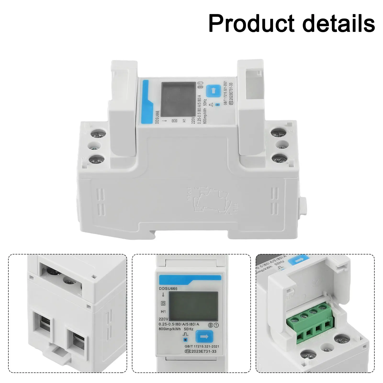 DDSU666 Electricity Meter for Solar PV Systems and EV Chargers Single Phase DIN Rail RS485 for Smart Energy Power Monitoring