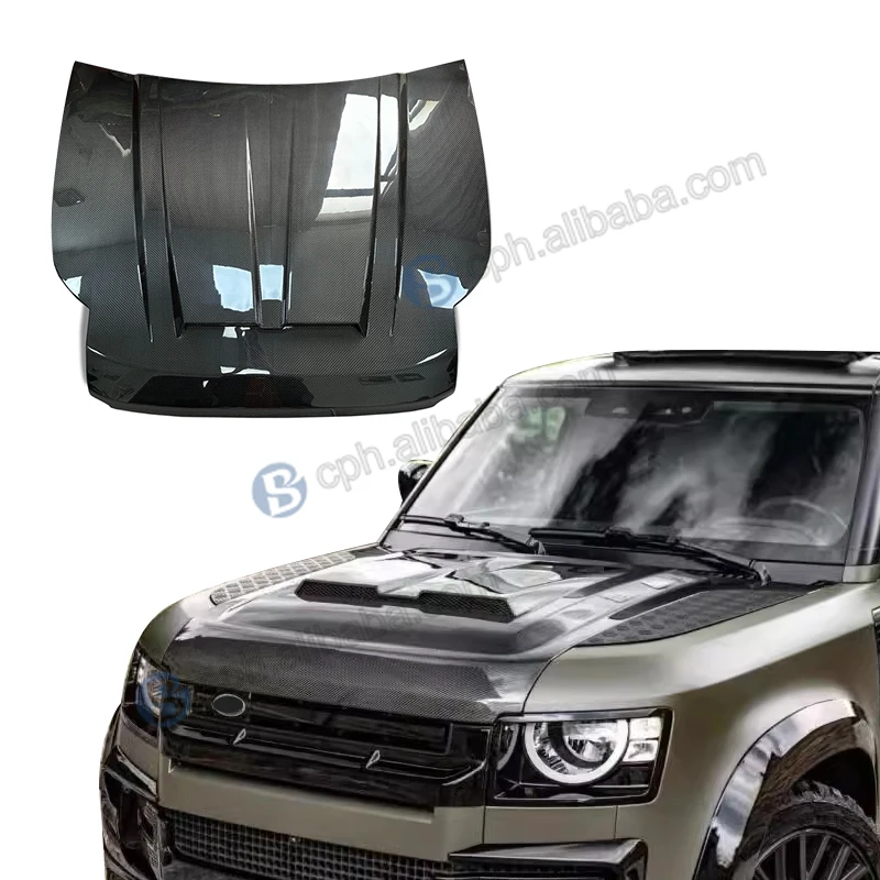 

BENSNEES Accessories for Land Rover Defender 110 90 2020-2023 Lightweight High-Strength Dry Carbon Hood New Condition Screws