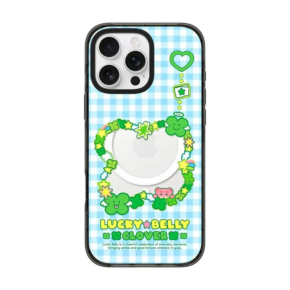 

Cartoon Grid Lucky Grass 2.0 Acrylic Black Border Phone Cover for IPhone 12 13 14 15 16 17 Pro Max Case for IPhone 17 Air