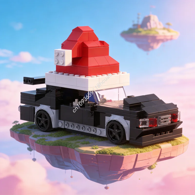 

350 деталей MOC Сезонный рождественский Санта-мобиль, 1 модель, конструктор, архитектурные строительные блоки, развивающая игрушка, рождественский подарок, креативный конструктор для детей