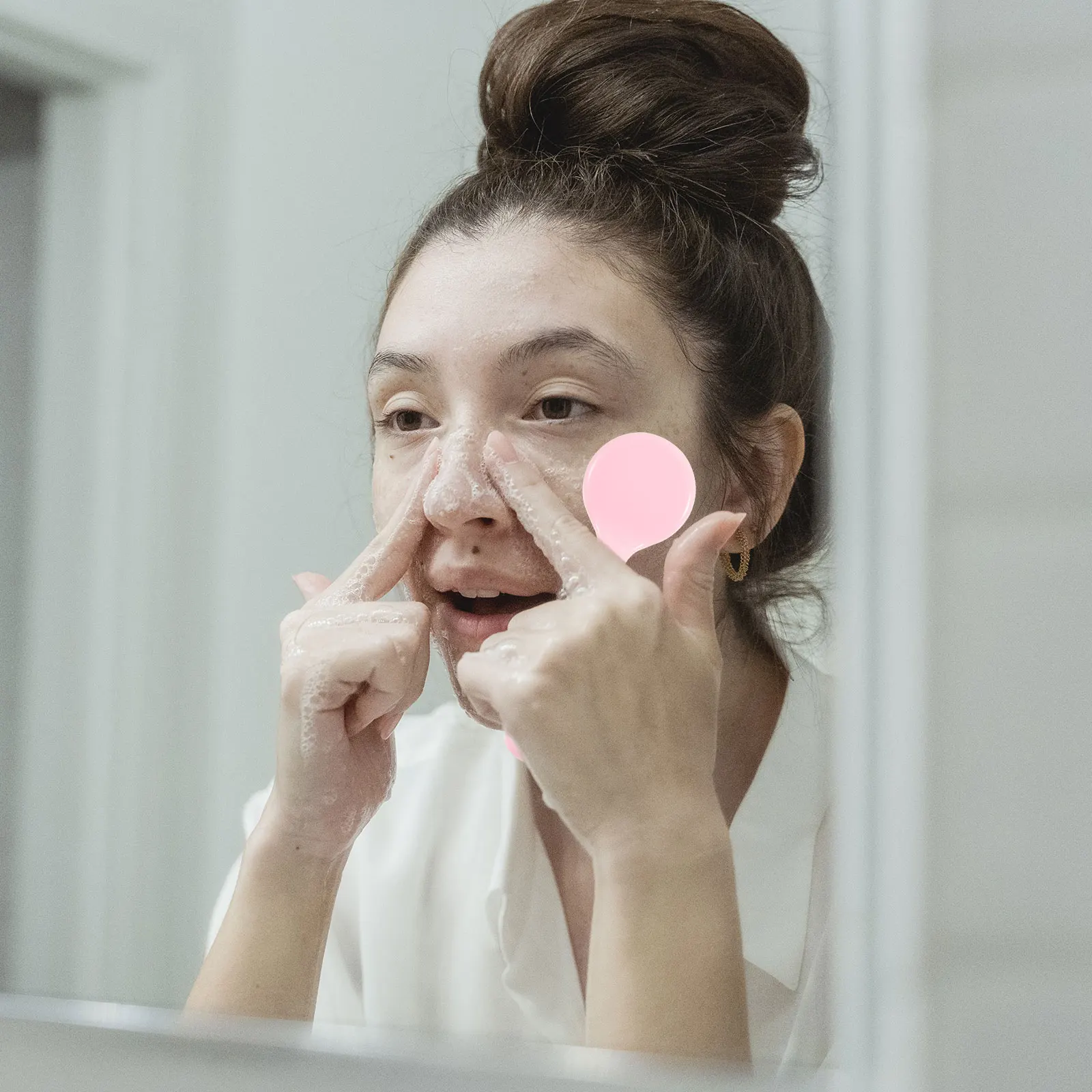 

2pcs Cleansing Exfoliating Blackhead Removal Cleansing Skin Face Silicone Scrubber Brush Scrubber Face Brush Tool