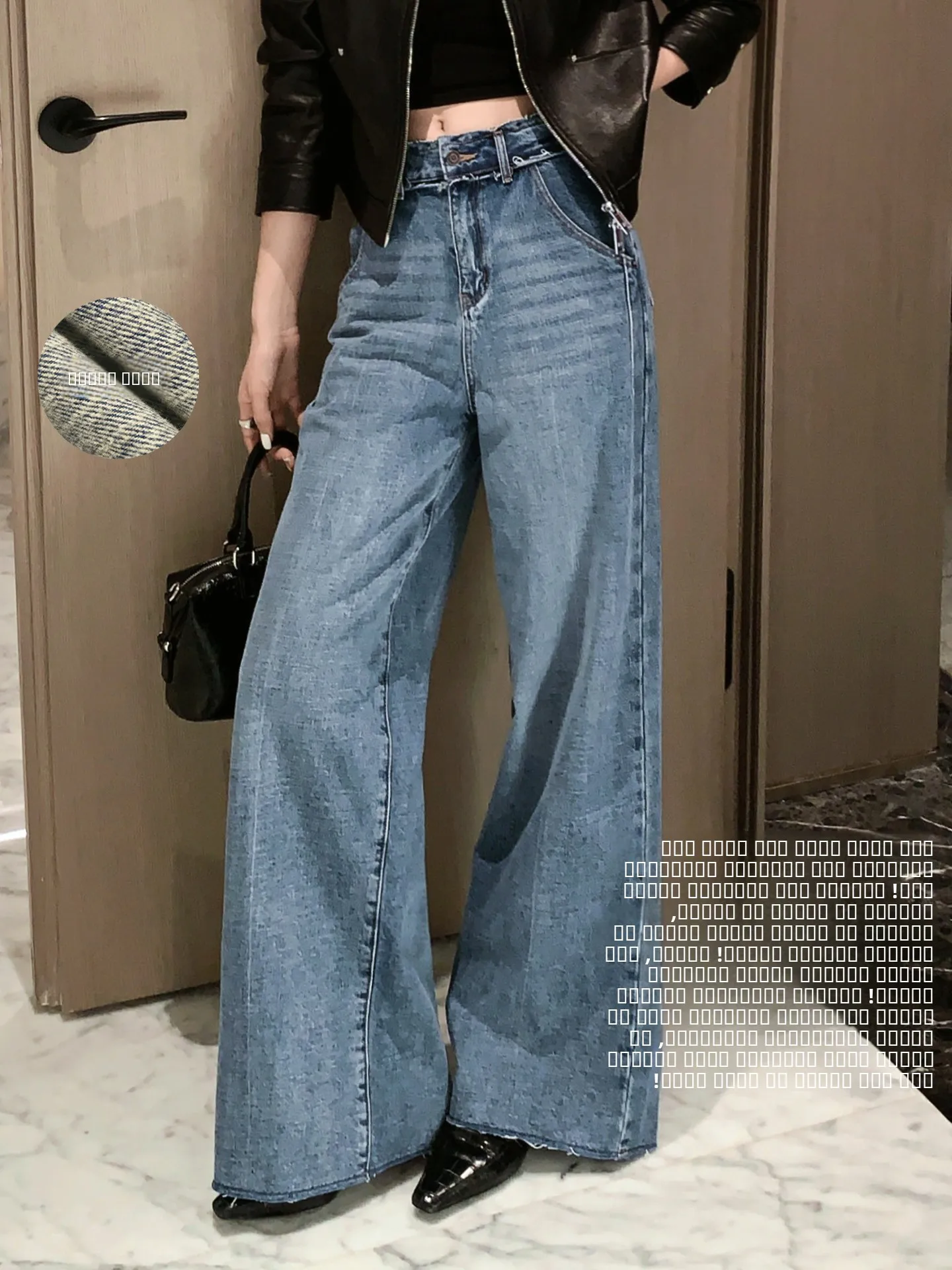 

Теплые джинсы с широкими штанинами на флисовой подкладке, с высокой талией, простые, повседневные, однотонные, осенне-зимние, женские, свободного кроя