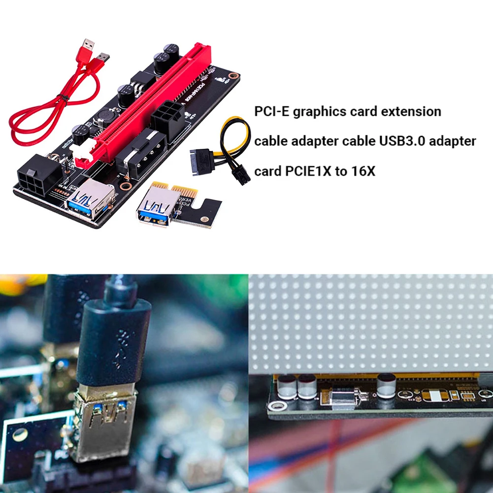 PCI Express Riser Card PCI-E 1X to 16X Extender Adapter for GPU Mining Miner