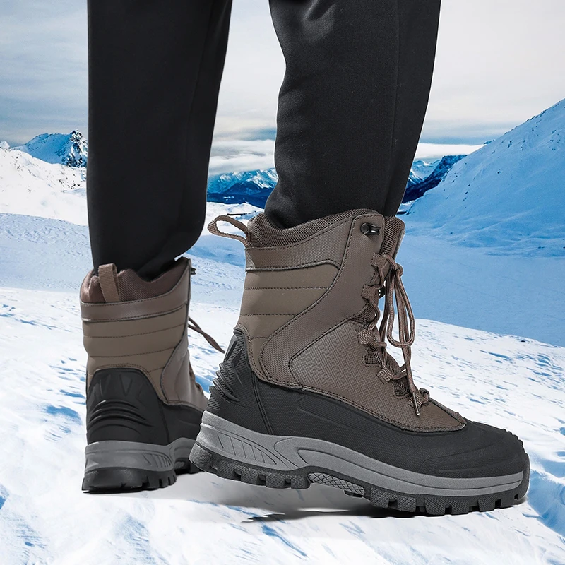 أحذية رجالية للدراجات النارية عالية الجودة مقاومة للماء ومضادة للرياح أحذية ركوب الخيل في الهواء الطلق أحذية المشي لمسافات طويلة المضادة للانزلاق أحذية المشي لمسافات طويلة الثلوج