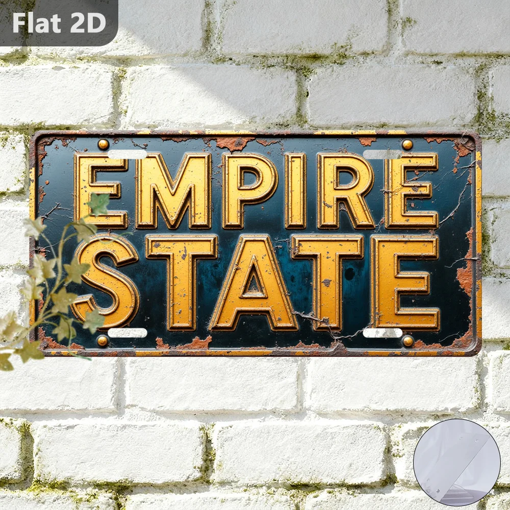 2D Flat 1pc Sign EMPIRE STATE Souvenirs, Black Friday Gift,Christmas Decoration Gift,Garage Wall Decoration,Home Wall Decoration