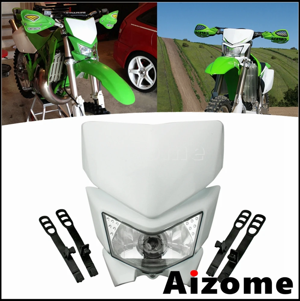 Motocross Front Rear Fender Mudguard Off Road Dirt Bike Headlight Hand Guard For Kawasaki KLX 450 110 140 KLX450R KLX450L 450F