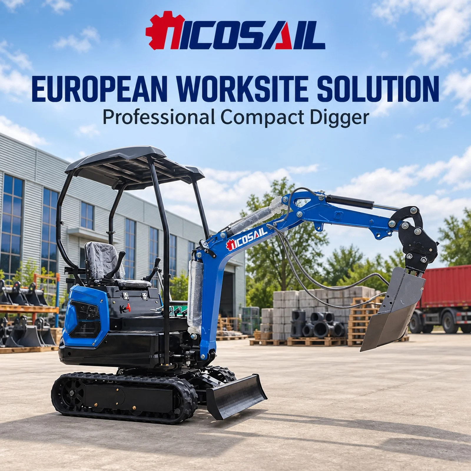 OEM Custom 12ECO Compact Mini Excavator 1200KG Crawler Machine for Pipeline Trenching Drainage and Utility Work