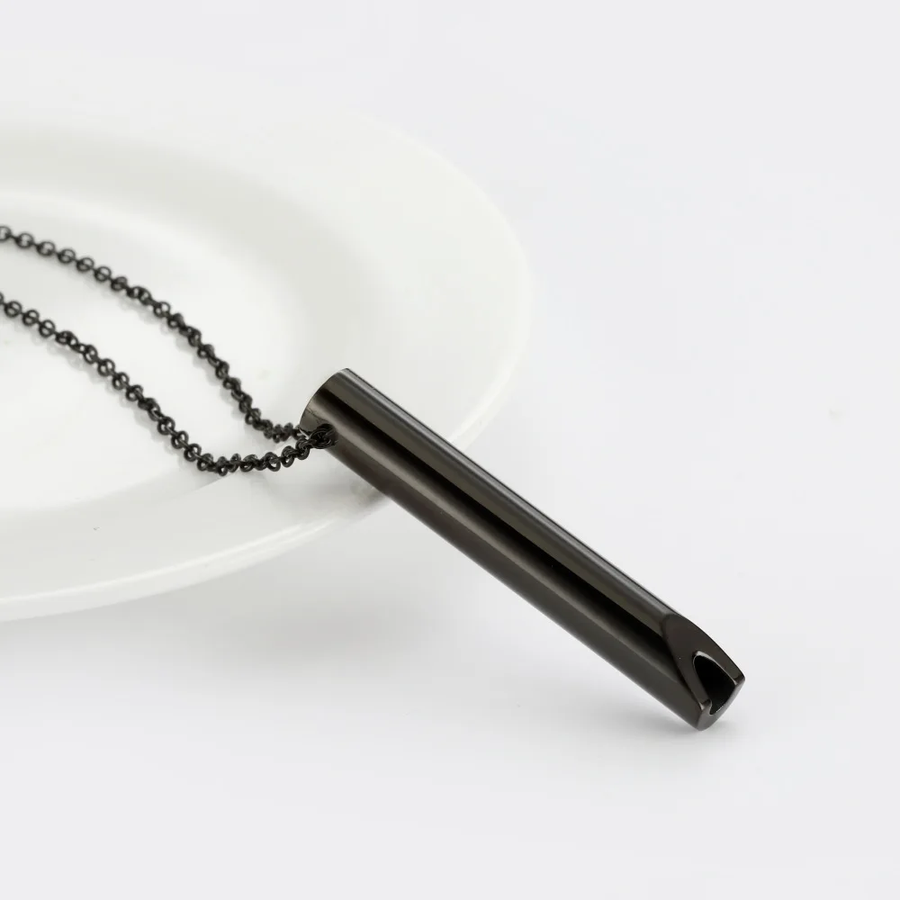 2024 New Stainless Steel Whistle Necklace Unisex Slow Breathing Decompression Tubular Pendant Jewelry Commuter Party Gift Giving image 6