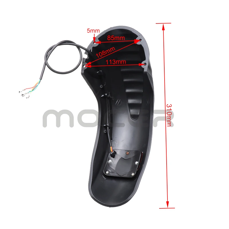 8inch 10inch Widened Motorcycle Mudguards Electric Scooter Accessory with Rear Brake Light Universal Modified Part for KUGOO M4