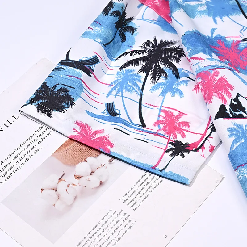 Hawaiian Flower Shirt Men's Short Sleeved Port Trend Ins Cool Beach Shirt Summer Thin Loose Half Sleeved Jacket