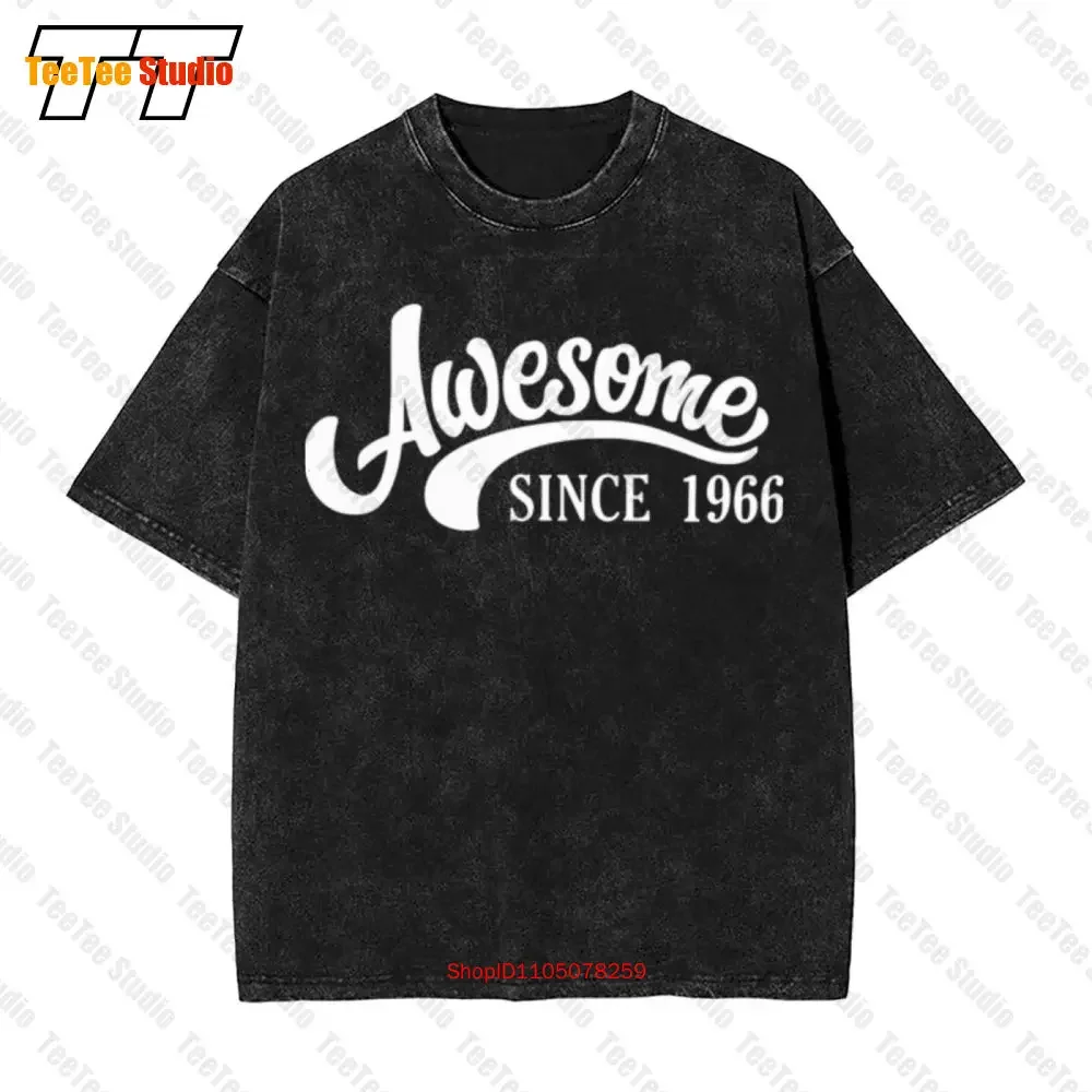 Awesome Since 1966 Happy Birthday Present Gift Vintage Oversized T-Shirt OBEF