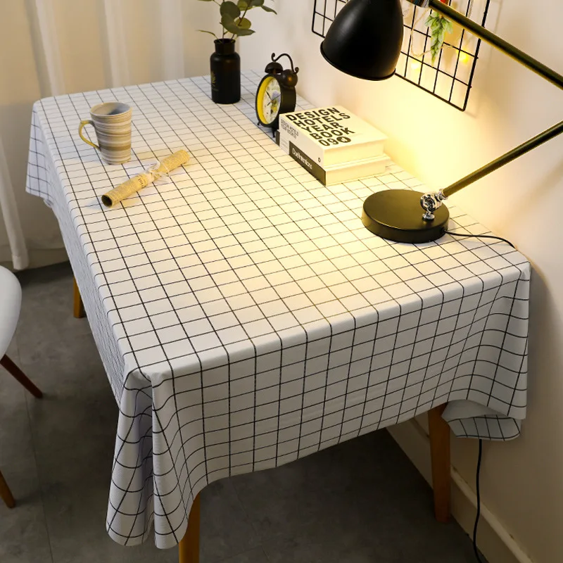 Table Cloth Waterproof Oil Proof and Wash Free Nordic Student Desk Rectangular Dining Tablecloth Tea Table PVC Table Mat