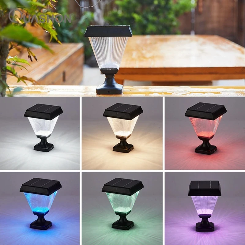 Free Wiring Solar Post light- Smart APP Control- RGB Lamps- Outdoor Garden Waterproof Decoration High Quality Fence Gate Lamp