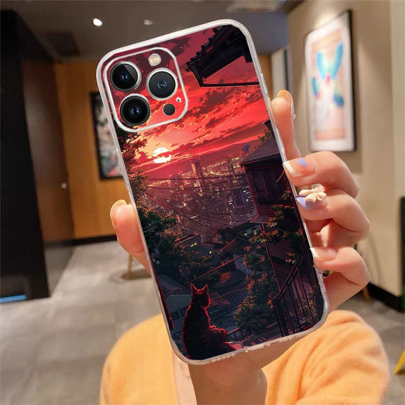 

Lovely Cat Phone Case Carcasa Funda For iPhone 17 Pro Max 17 Air 16 15 14 13 Pro Max 15 16 Pro 15Plus