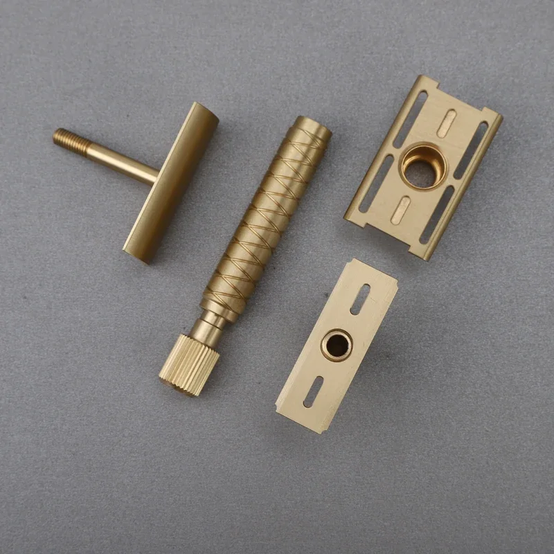 Yaqi 100% Brass Material Adjustable The Final Cut - Brass V2 Safety Razor With 90mm Handle Length And 12mm Diameter Safety Razor